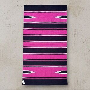 Single Weave Acrylic/Cotton Blend Pink Navajo Style Rug or Blanket New!